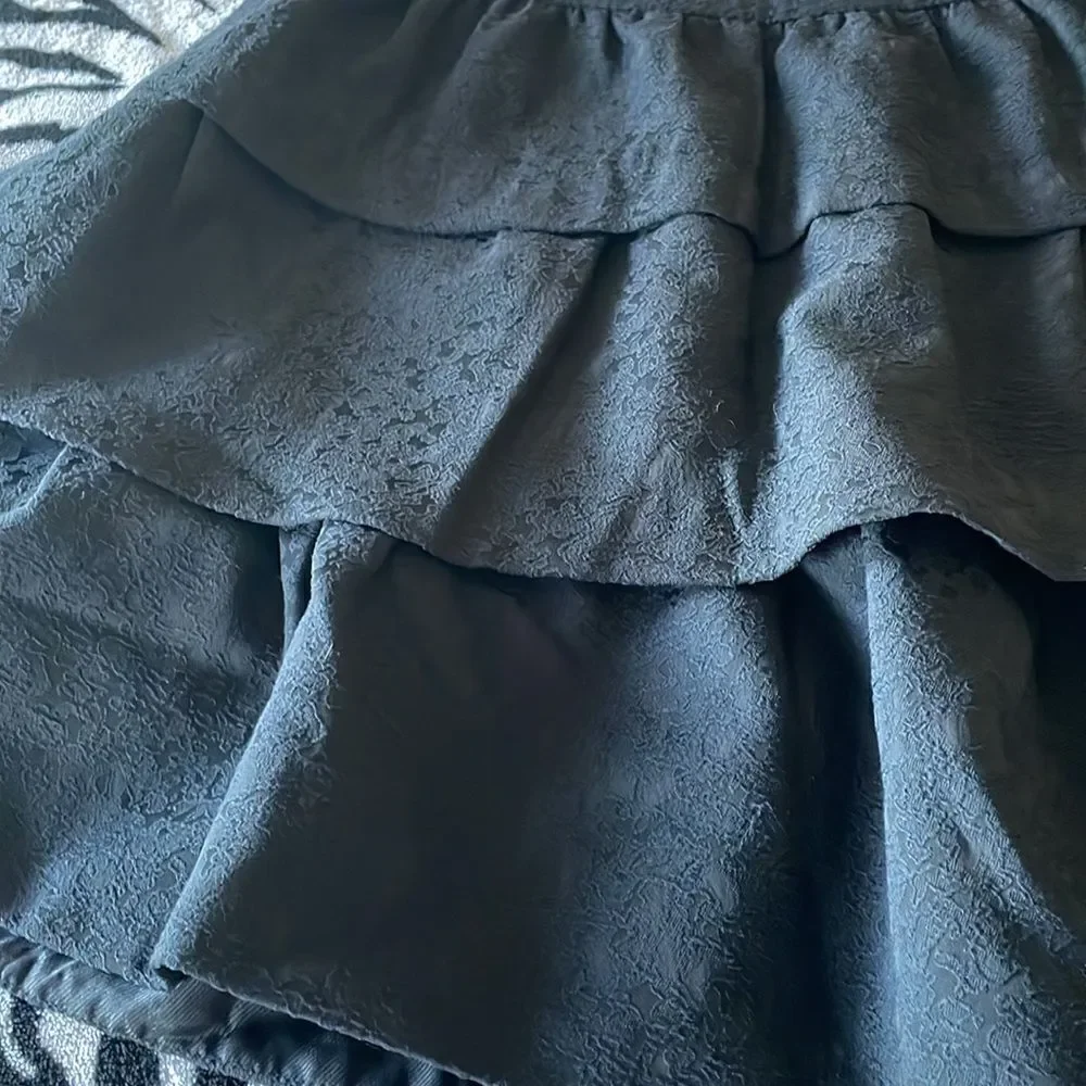 Zara basics ruffled layered black women’s black mini skirt size medium